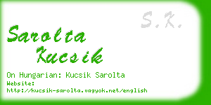 sarolta kucsik business card